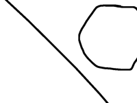 Curved line that curves out of frame and abad ball