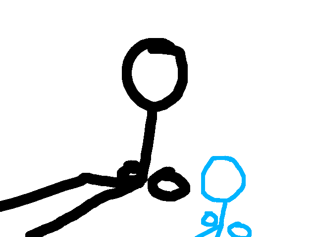 adult stick boy and kid stick