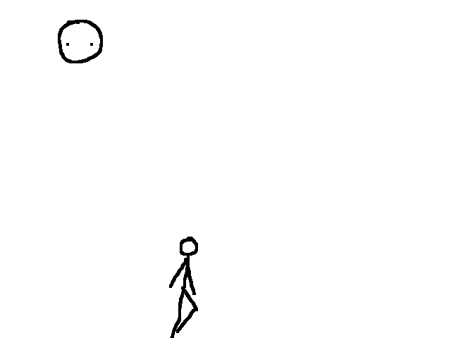 ball with eyes vs stickman with projection sorcery