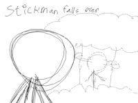 Stickman falls over