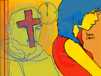 so we steal a car and we go to church