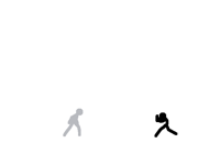Black stick man VS gray stick man