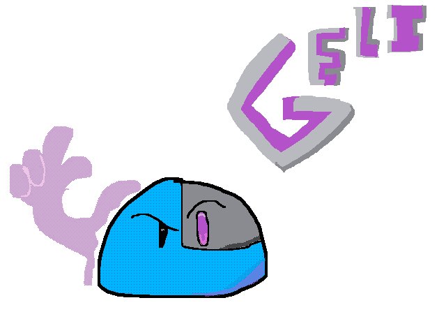 Geli in a cyberpunk city