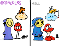 Redraw these mario ocs i found in my basement