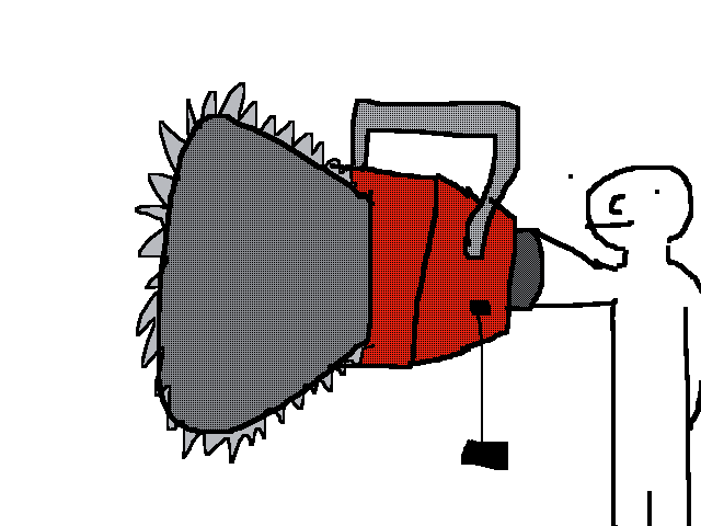 Ash Williams chainsaw hand doodle