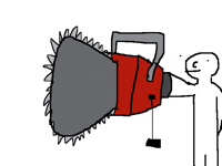 Ash Williams chainsaw hand doodle