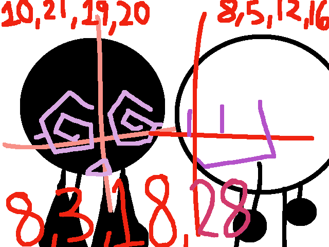 10,21,19,20  8,5,12,16  8,3,18
