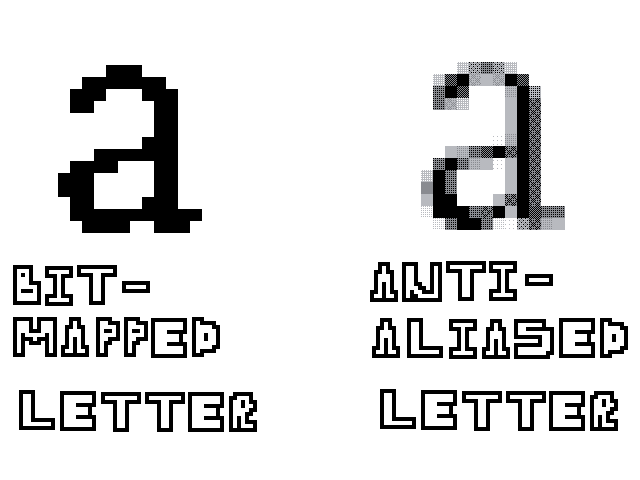 Bit-mapped vs anti-aliased letters