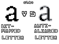 Bit-mapped vs anti-aliased letters