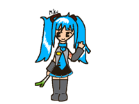 I drew Miku in memory in my style.