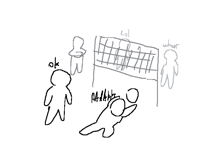 I go to volleyball with friend now