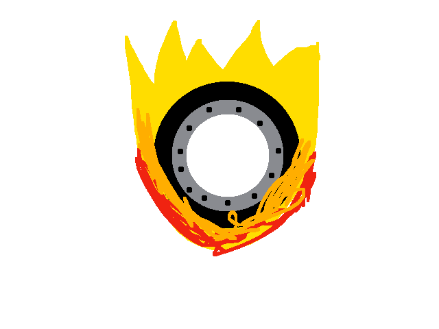 Tire on fire