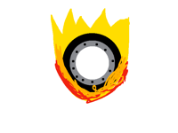 Tire on fire