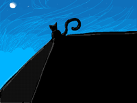 Kitty on a roof