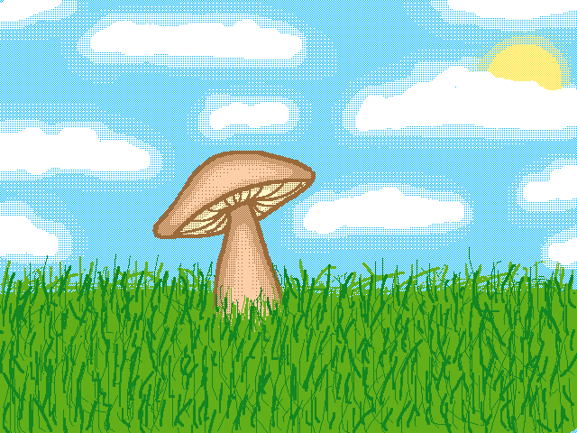 Mushroom in a field