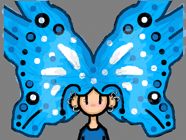 Blue butterfly hair