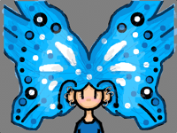 Blue butterfly hair