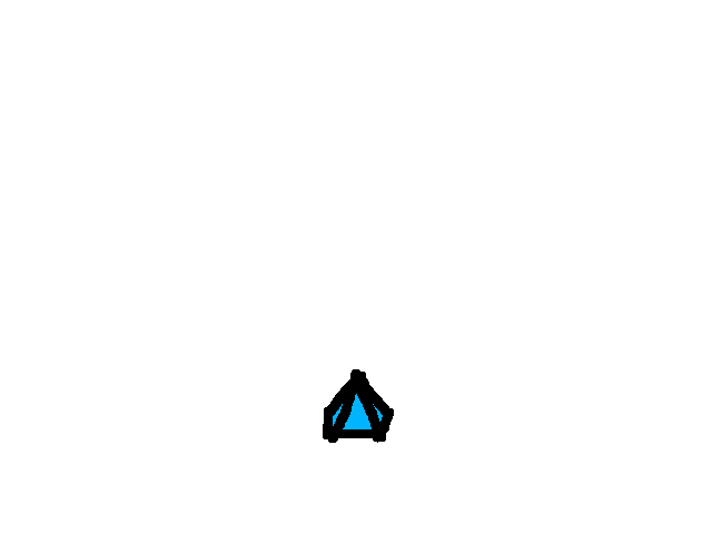 Spinning flat pyramid