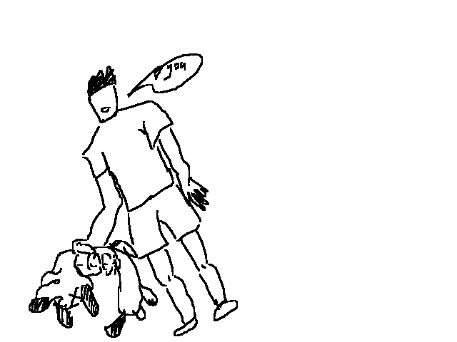 An epic fight caused by a dog	(incompleted