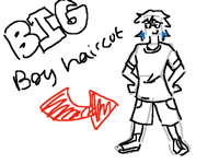 Big boy haircut (+dino Converse)