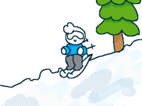 Silly skiing animation