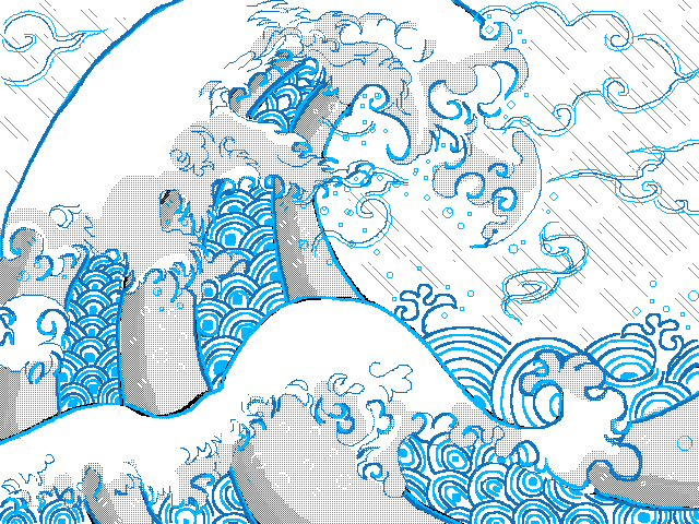 Poseidon's horses / The Great Wave off Kanagawa