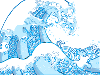 Poseidon's horses / The Great Wave off Kanagawa