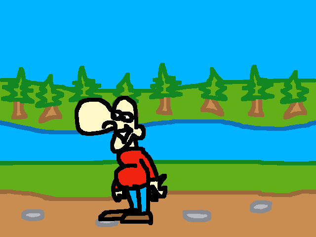 Big nose Barry goes for a stroll