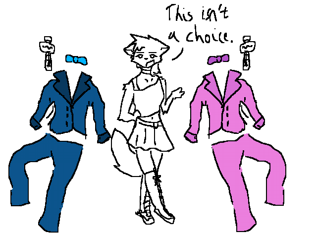 The year 8 play costume designer gave me a choice