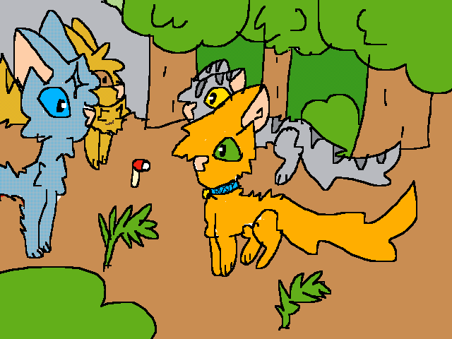 Bluestar,lionblaze,graypaw And Rusty