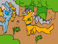 Bluestar,lionblaze,graypaw And Rusty