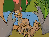 Predator and blind microraptor