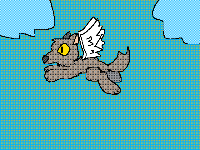 Wolf flying