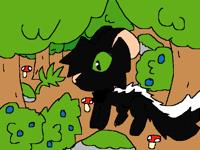 Skunk and berries