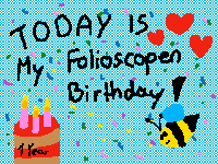 my folioscopen Birthday ist today 🐝🎉