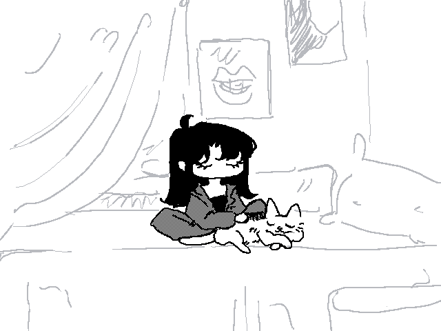 [animation] || trying to brush my kitty