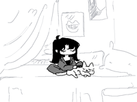 [animation] || trying to brush my kitty