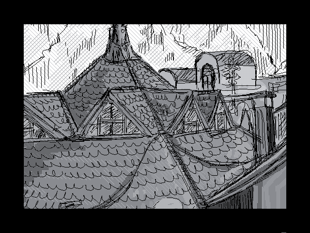 a drawing of scenery i saw from the resort bar