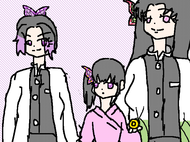 粉蝶去，紫蝶追，幼蝶欲去被拦回