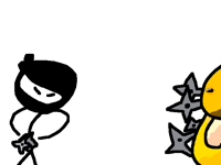 Ninja shooting dummy