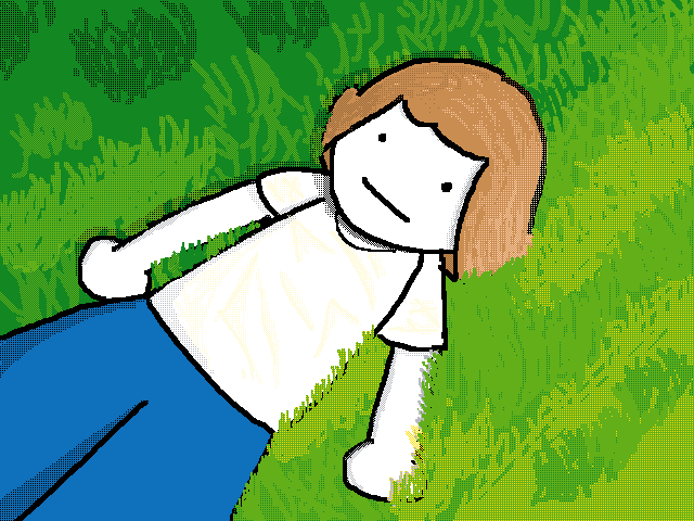 Touching grass