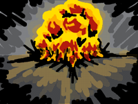 bomb explodes toster