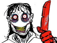 Jeff the killer (WITH KNIFE!!!) and slenderman