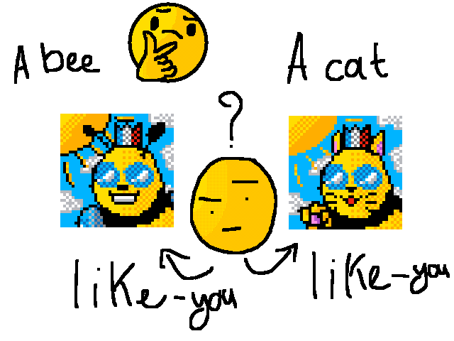 Like a cat or a bee 🤨🤔