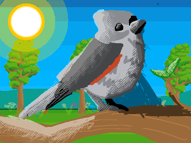 Cute bird scene