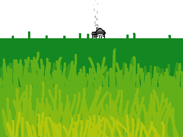 The house on the grass