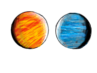 Two planets ☄️🌍