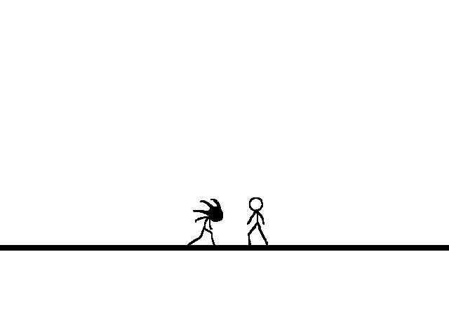 Spiky-headed stickman vs stickman
