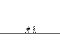 Spiky-headed stickman vs stickman