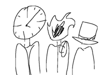Clockman, Grillby Ripoff, and Toon Hat Man